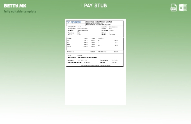 Модерен стил шаблон Randstad India уплатница